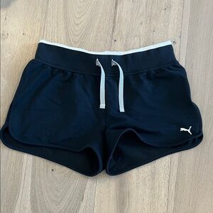 Puma Women's Black Athletic Shorts with White Trim